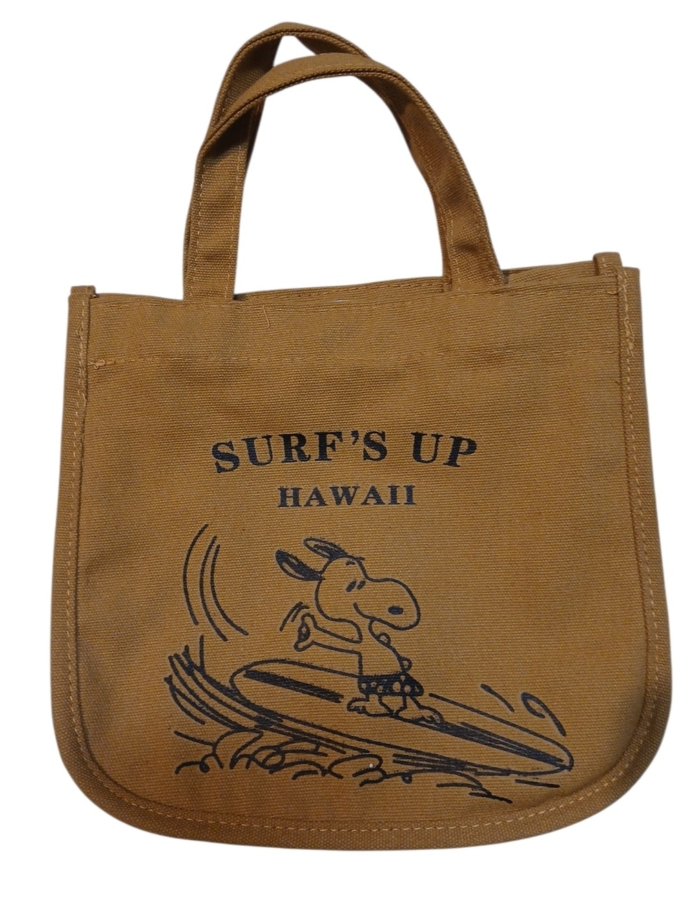 Peanuts -Snoopy Surf Club Khaki Tote/Hand Bag,3 Different Full Size Compartments